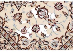 Tappeto Nain 9la Medaglione Floreale Avorio Marrone Corsia 95x354 Cm