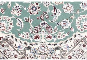 Tappeto Nain 9la Medaglione Floreale Verde Petrolio Avorio 102x151 Cm