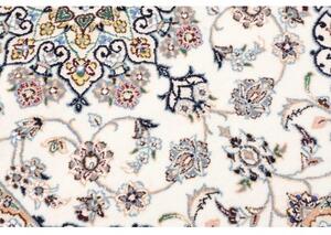 Tappeto Nain 9la Medaglione Floreale Avorio Blu Scuro Corsia 69x386 Cm