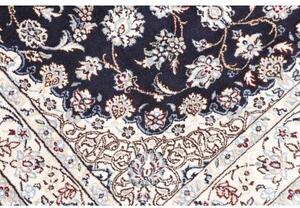 Tappeto Nain 9la Medaglione Floreale Blu Scuro Avorio 103x151 Cm