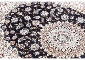 Tappeto Nain 9la Medaglione Floreale Blu Scuro Avorio 103x151 Cm