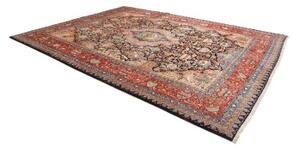 Tappeto Kashamr Zirkhaki Medaglione Floreale Rosso Blu Scuro 305x407 Cm