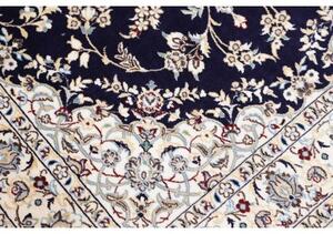 Tappeto Nain 6la Medaglione Floreale Blu Scuro Avorio 101x157 Cm