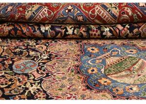 Tappeto Kashamr Zirkhaki Medaglione Floreale Rosso Blu Scuro 305x407 Cm
