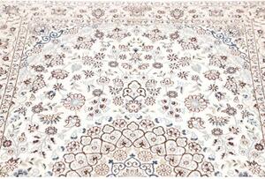 Tappeto Nain 6la Medaglione Floreale Avorio Blu 100x156 Cm