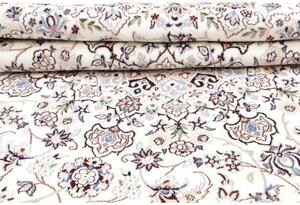 Tappeto Nain 9la Medaglione Floreale Avorio Blu Scuro Rotondo 200x200 Cm