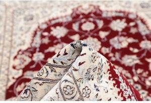 Tappeto Nain 6la Medaglione Floreale Rosso Avorio 109x165 Cm