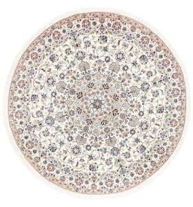 Tappeto Nain 9la Medaglione Floreale Avorio Blu Scuro Rotondo 200x200 Cm