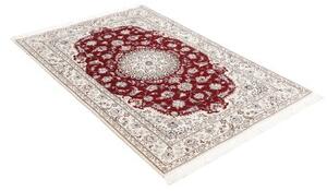 Tappeto Nain 6la Medaglione Floreale Rosso Avorio 109x165 Cm