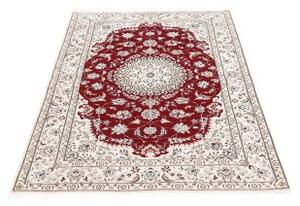 Tappeto Nain 6la Medaglione Floreale Rosso Avorio 109x165 Cm