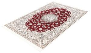 Tappeto Nain 6la Medaglione Floreale Rosso Avorio 109x165 Cm