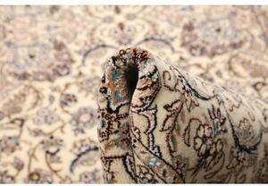 Tappeto Nain 9la Medaglione Floreale Avorio Blu Corsia 101x323 Cm