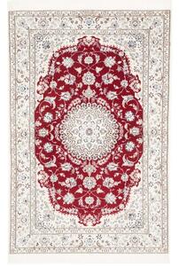 Tappeto Nain 6la Medaglione Floreale Rosso Avorio 109x165 Cm