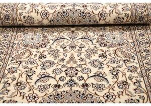 Tappeto Nain 9la Medaglione Floreale Avorio Blu Corsia 101x323 Cm
