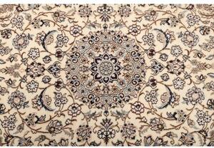 Tappeto Nain 9la Medaglione Floreale Avorio Blu Corsia 101x323 Cm