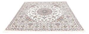 Tappeto Nain 9la Medaglione Floreale Avorio Blu Chiaro Quadrato 202x200 Cm