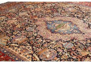 Tappeto Kashamr Zirkhaki Medaglione Floreale Rosso Blu Scuro 305x407 Cm