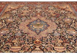 Tappeto Kashamr Zirkhaki Medaglione Floreale Rosso Blu Scuro 305x407 Cm