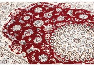 Tappeto Nain 6la Medaglione Floreale Rosso Avorio 109x165 Cm