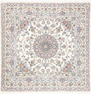 Tappeto Nain 9la Medaglione Floreale Avorio Blu Chiaro Quadrato 202x200 Cm
