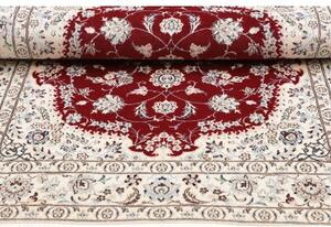 Tappeto Nain 6la Medaglione Floreale Rosso Avorio 109x165 Cm