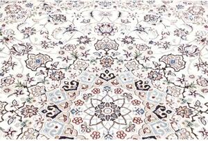 Tappeto Nain 9la Medaglione Floreale Avorio Blu Rotondo 200x200 Cm