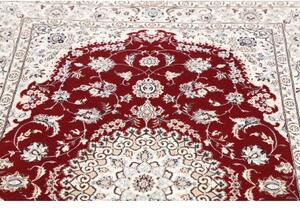 Tappeto Nain 6la Medaglione Floreale Rosso Avorio 109x165 Cm