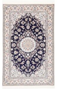 Tappeto Nain 6la Medaglione Floreale Blu Scuro Beige 102x164 Cm