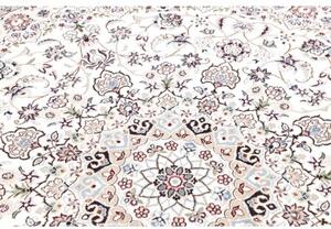 Tappeto Nain 9la Medaglione Floreale Avorio Blu Scuro Rotondo 200x200 Cm