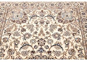 Tappeto Nain 9la Medaglione Floreale Avorio Blu Corsia 101x323 Cm