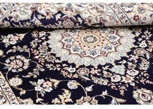 Tappeto Nain 6la Medaglione Floreale Blu Scuro Avorio 101x157 Cm