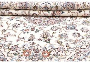 Tappeto Nain 9la Medaglione Floreale Avorio Blu Chiaro Quadrato 202x200 Cm