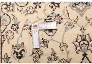 Tappeto Nain 9la Medaglione Floreale Avorio Blu Corsia 101x323 Cm