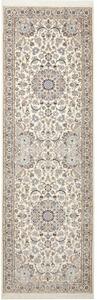 Tappeto Nain 9la Medaglione Floreale Avorio Blu Corsia 101x323 Cm