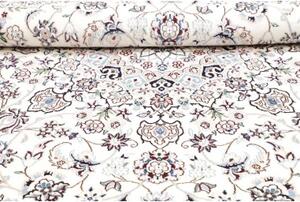 Tappeto Nain 9la Medaglione Floreale Avorio Blu Rotondo 200x200 Cm