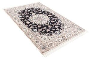 Tappeto Nain 6la Medaglione Floreale Blu Scuro Avorio 118x175 Cm