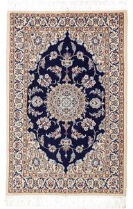 Tappeto Nain 6la Medaglione Floreale Blu Notte Avorio 62x96 Cm