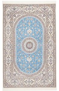 Tappeto Nain 6la Medaglione Floreale Azzurro Avorio 127x200 Cm