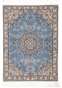 Tappeto Nain 6la Medaglione Floreale Celeste Avorio 66x90 Cm