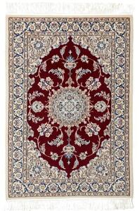 Tappeto Nain 6la Medaglione Floreale Rosso Scuro Beige 64x93 Cm
