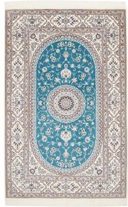 Tappeto Nain 6la Medaglione Floreale Azzurro Avorio 128x200 Cm