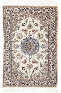 Tappeto Nain 6la Medaglione Floreale Avorio Blu Cobalto 62x93 Cm