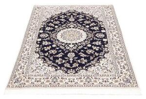 Tappeto Nain 6la Medaglione Floreale Blu Scuro Avorio 103x152 Cm