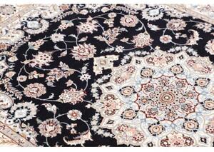 Tappeto Nain 6la Medaglione Floreale Blu Scuro Avorio 118x175 Cm