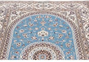 Tappeto Nain 6la Medaglione Floreale Azzurro Avorio 127x200 Cm
