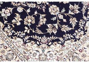 Tappeto Nain 6la Medaglione Floreale Blu Scuro Avorio 103x152 Cm