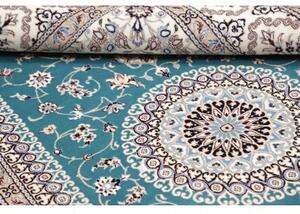 Tappeto Nain 6la Medaglione Floreale Azzurro Avorio 128x200 Cm
