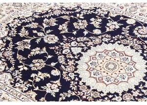 Tappeto Nain 6la Medaglione Floreale Blu Scuro Avorio 103x152 Cm