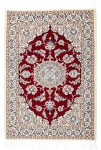 Tappeto Nain 6la Medaglione Floreale Rosso Scuro Avorio 62x93 Cm
