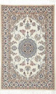 Tappeto Nain 6la Medaglione Floreale Avorio Blu 65x98 Cm